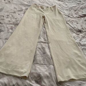 White House Black Market white wide leg lined Trousers size 2 Made in USA preppy